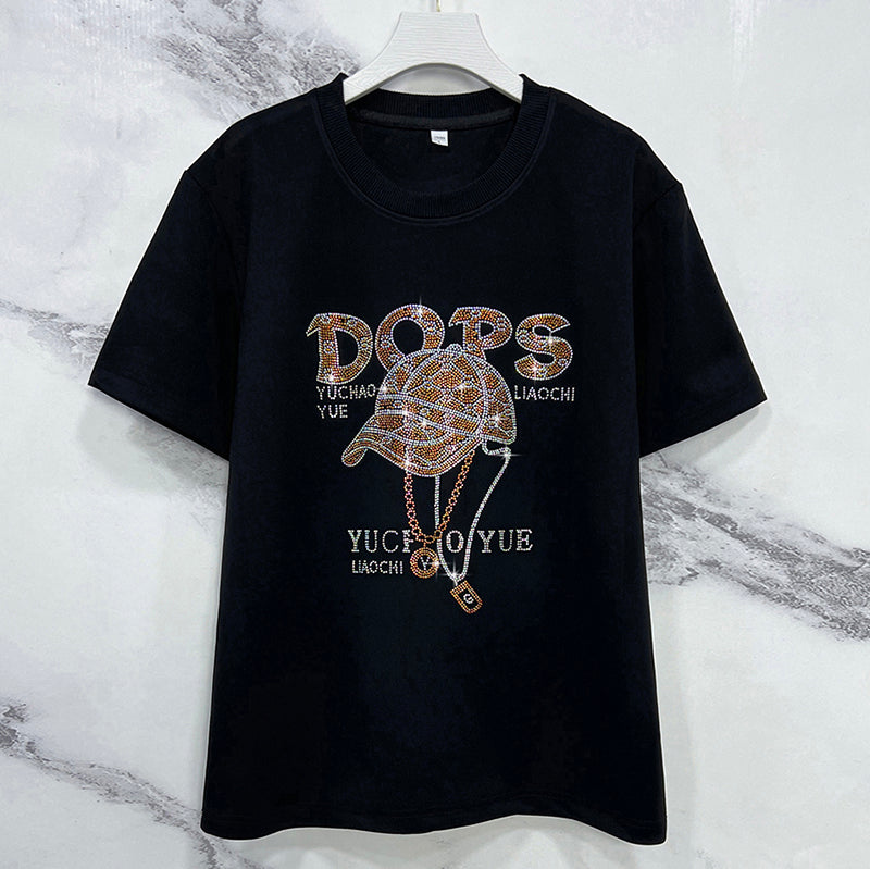 Rhinestone T-Shirt - Wholesale from the Original Factory|Luopeita