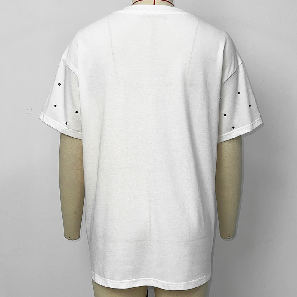 Rhinestone T-shirt - Wholesale from the Original Factory | Luopeita