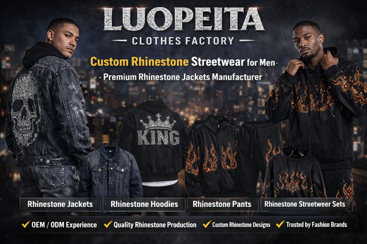 Custom Rhinestone Streetwear Manufacturer | Men’s Rhinestone Jackets | Luopeita