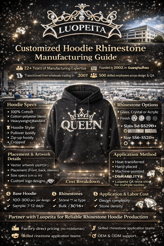 Customized Hoodie Rhinestone Manufacturer | Cost, Details & OEM Guide – Luopeita