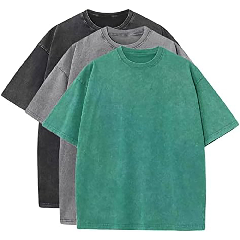 One Piece Custom Logo Unisex Rhinestone T-shirt High Quality Round Neck Oversized Sublimation Shirt T-shirt Acid Wash T-Shirts
