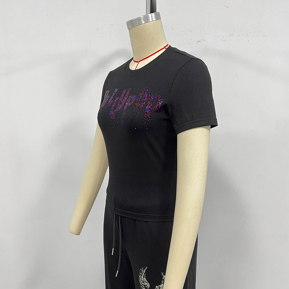 Rhinestone T-shirt - Wholesale from the Original Factory | Luopeita